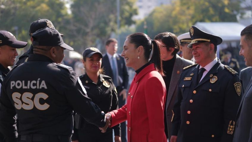 Claudia Sheinbaum destaca aumento de 45% al salario de policías en 4 años