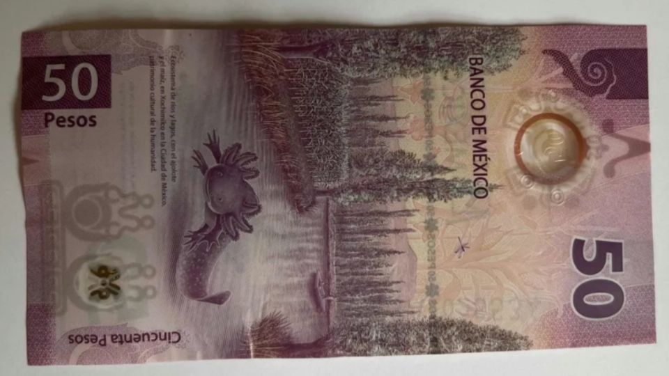 El billete de 50 pesos que se vende en el sitio de Mercado Libre. FOTO: Mercado Libre