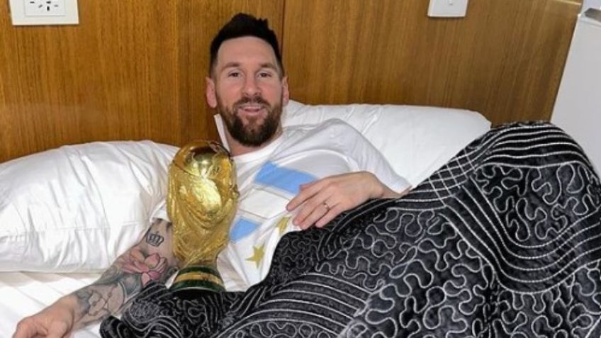 FOTOS: Messi duerme junto a la Copa del Mundo y provoca reacción de Antonela Roccuzzo