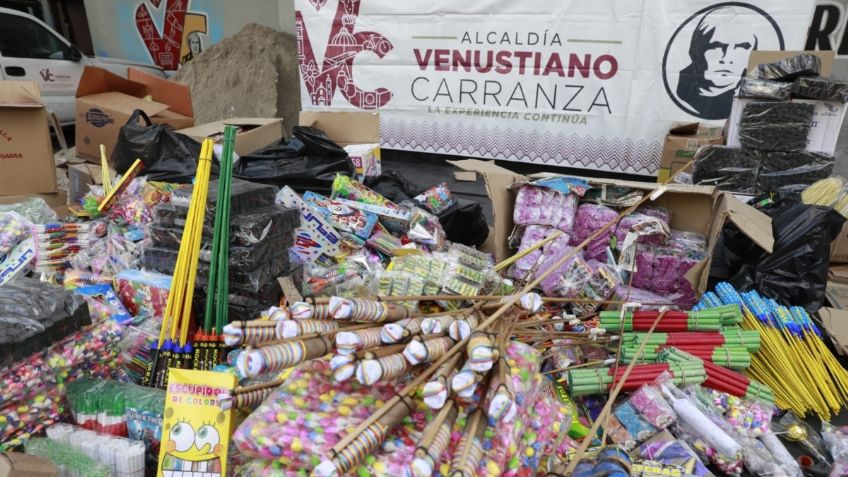 CDMX: decomisan 3 toneladas de juegos pirotécnicos en la alcaldía Venustiano Carranza