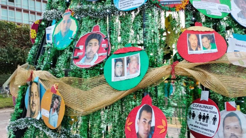 Nayarit: montan el desgarrador árbol de Navidad para recordar a los desaparecidos en la entidad