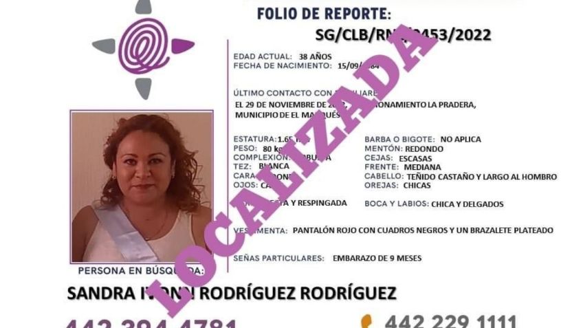 Una mujer embarazada desaparecida en Querétaro regresa 4 meses después sin su bebé