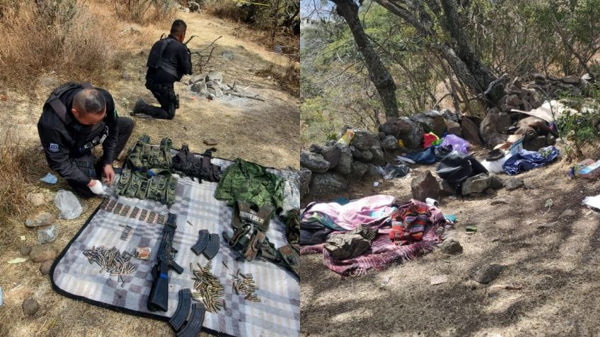 Policías se encuentran narcocampamento con equipo táctico mientras realizaban un recorrido