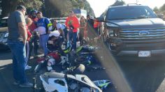 VIDEO: reportan un choque múltiple en la carretera México-Cuernavaca; hay varios motociclistas heridos