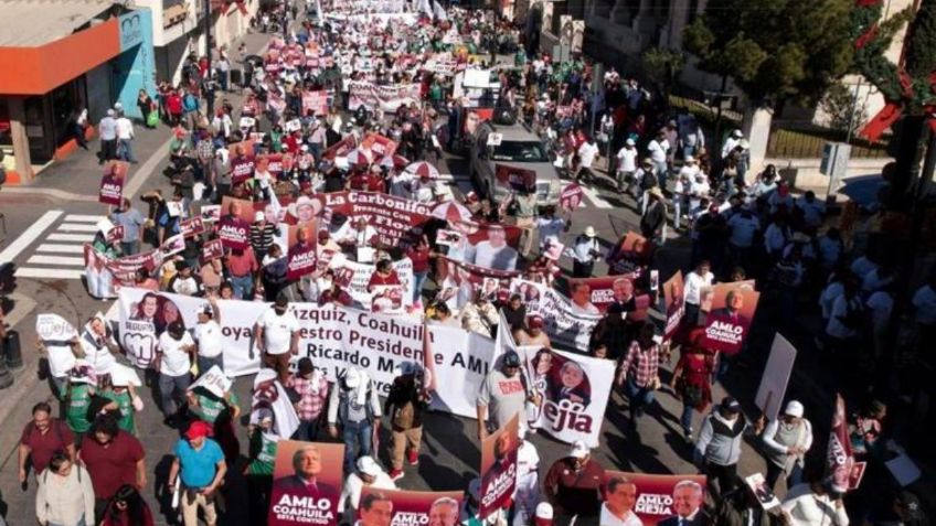 Coahuila: Ricardo Mejía Berdeja encabeza marcha en favor de la Cuarta Transformación