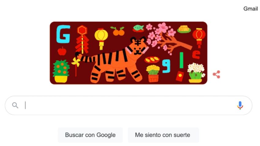 Google celebra el "Año Nuevo Chino" 2022 con su tradicional doodle dedicado al Tigre