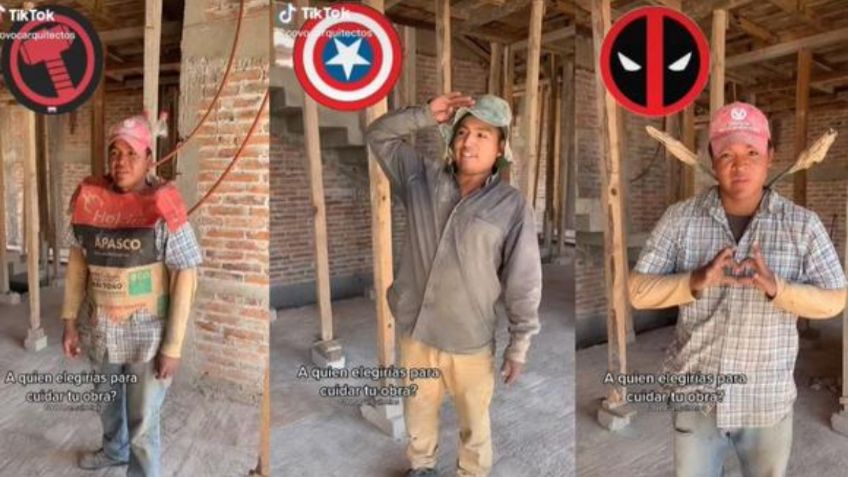 Albañiles se convierten en los “Avengers” para ganar clientes y se viralizan en TikTok | VIDEO