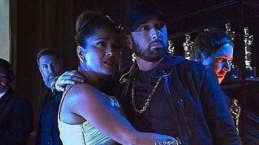 ¡Qué oso! Salma Hayek recuerda el día que conoció a Eminem en los Oscar y le tiró agua encima | VIDEO