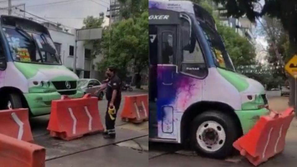 A pesar de agredir al trabajador, el conductor huyó del sitio
(Foto: Twitter/QuePocaMadre)