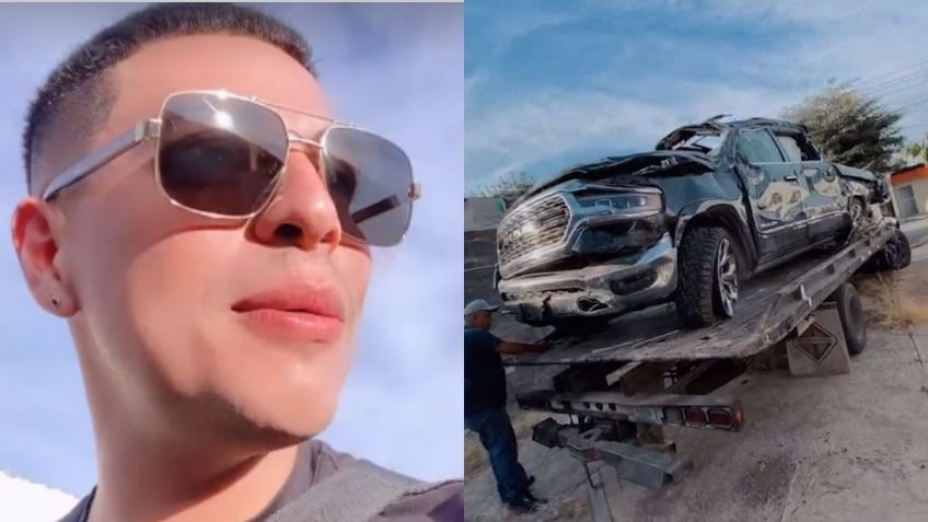 "Me da tristeza": Eduin Caz muestra fuertes daños en su camioneta tras brutal accidente en Culiacán