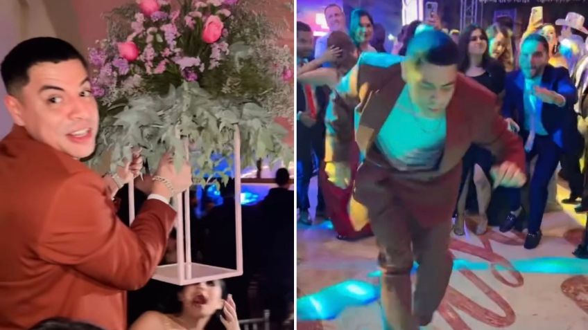 Eduin Caz saca “los prohibidos” y se roba el centro de mesa en una boda: VIDEO