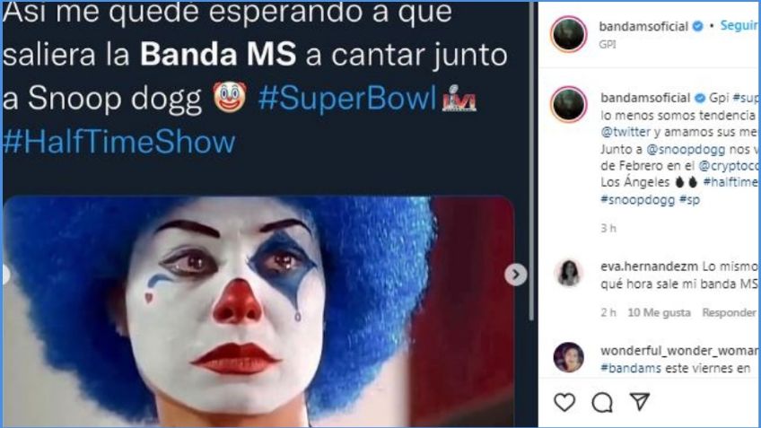 Banda MS reacciona con MEMES al halftime de Snoop Dogg: "Al menos somos tendencia"