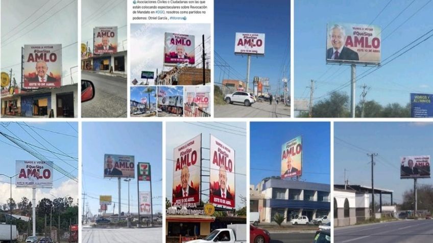 PAN pide investigar campaña de revocación de mandato por espectaculares con imagen de AMLO en entidades del país