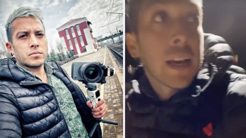 Youtuber mexicano Alex Tienda escapa buscando refugio en medio del bombardeo en Ucrania | VIDEO