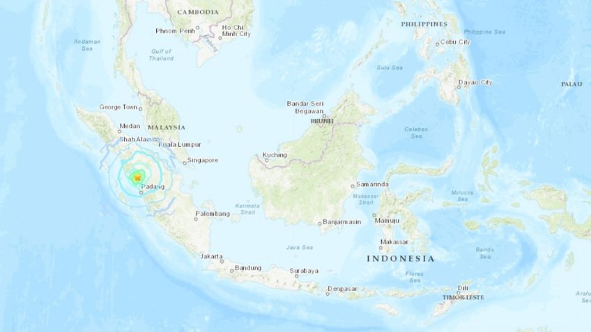 Sismo de magnitud 6.2 sacude la isla indonesia de Sumatra, una de las más pobladas del país