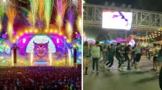 "Le pegó a una morra": Captan intensa batalla campal en el EDC México 2022: VIDEO