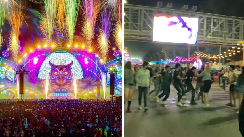 "Le pegó a una morra": Captan intensa batalla campal en el EDC México 2022: VIDEO