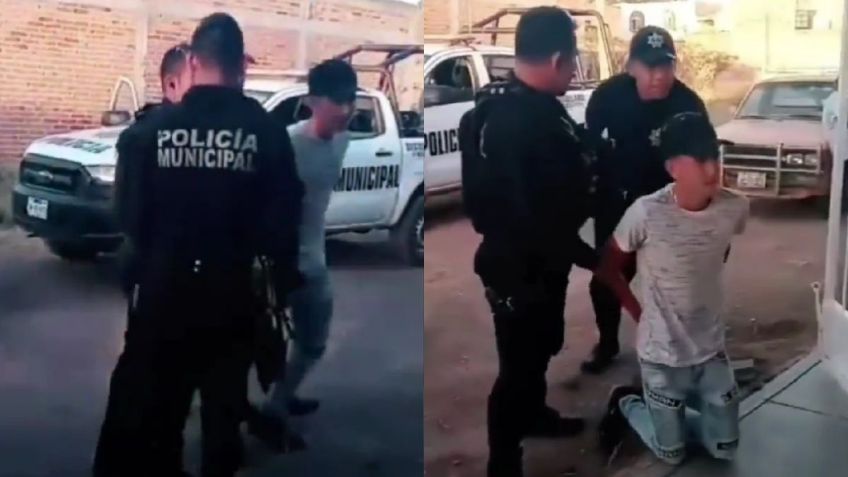 Joven finge ser arrestado por policías municipales para pedirle matrimonio a su novia | VIDEO