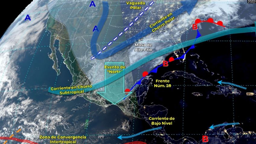 Frente Frío 28: Estos son los estados que tendrán lluvias torrenciales, heladas y fuertes vientos