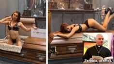 ¿Blasfemia? Modelos posan en lencería sobre ataúdes para campaña de funeraria | FOTOS