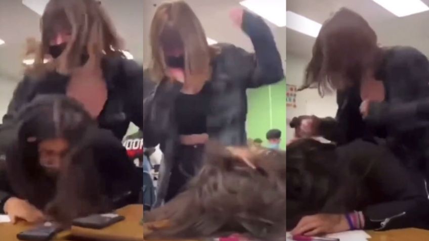 Chica golpea brutalmente en la cabeza a su compañera de clase; los demás solo observaron y rieron | FUERTE VIDEO