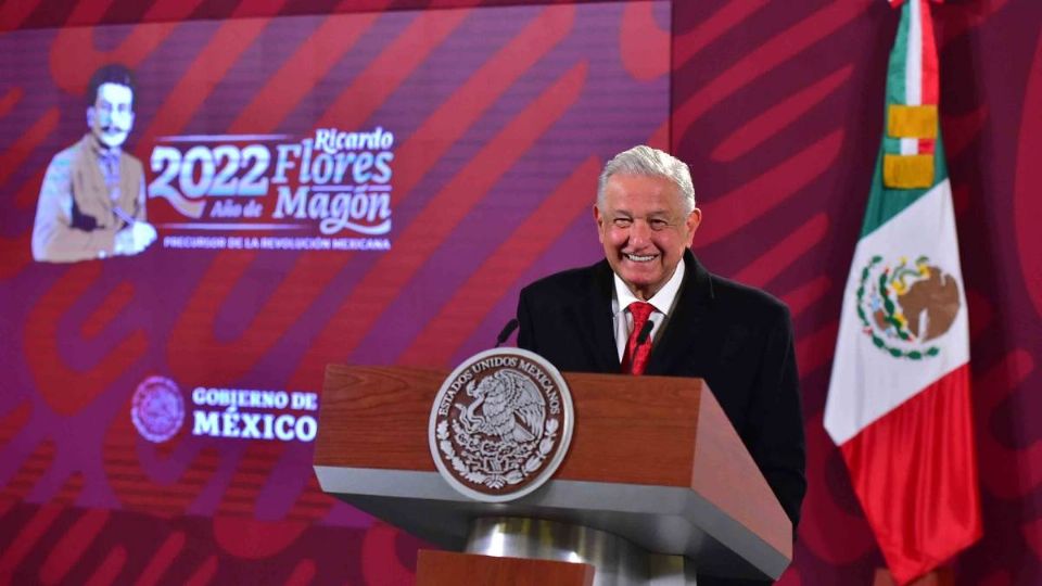 AMLO desde la Mañanera en Palacio Nacional. Foto: Presidencia