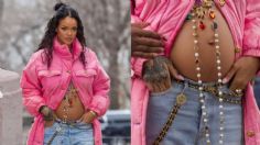 Con glamour y escotazo, Rihanna presume su pancita de embarazo | FOTOS