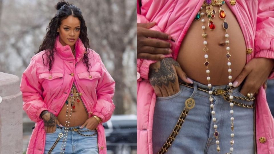 Así presume Rihanna su pancita de embarazo | Foto: Especial