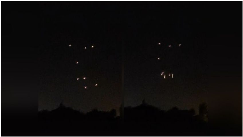 Captan 9 luces extrañas en el cielo durante la noche; creen que son aliens | VIDEO