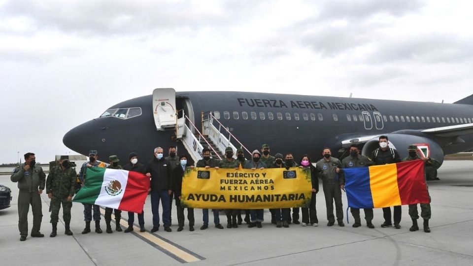 LLEGADA. El avión de la Fuerza Aérea Mexicana arribó ayer en la capital rumana, para llevar a cabo la misión