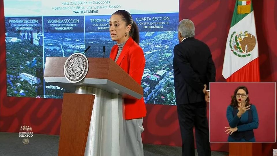 Claudia Sheinbaum presentó los trabajos en la Cuarta Sección del Bosque de Chapultepec.