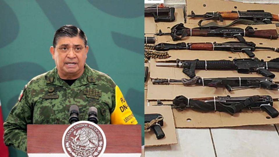 Luis Cresencio Sandoval rindió el informe del decomiso de armas.