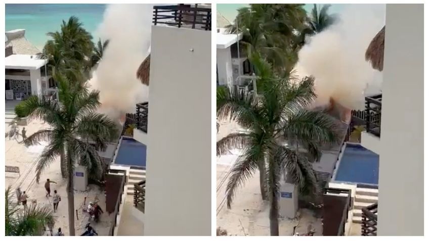 Fuerte explosión a un costado de "Playa Mamitas" de Playa del Carmen deja dos muertos y al menos 19 heridos