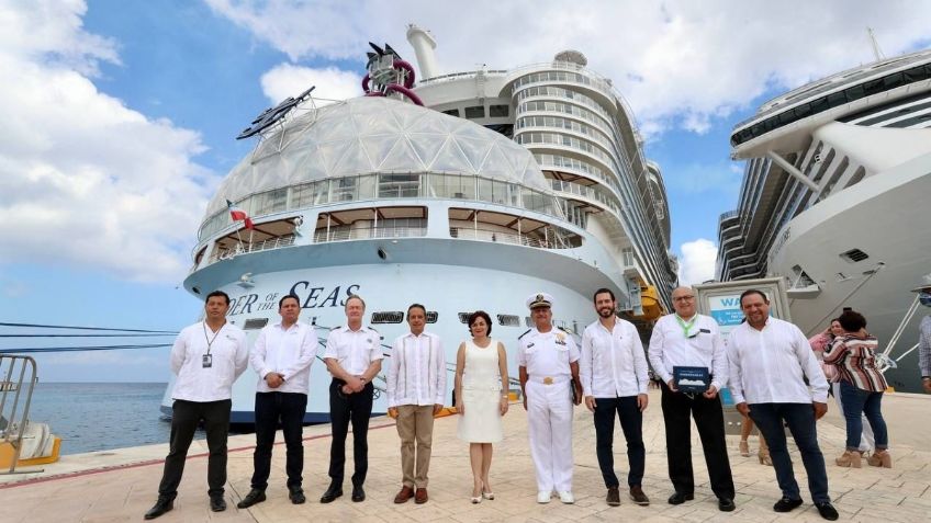 Llega el crucero más grande del mundo a Cozumel, Quintana Roo