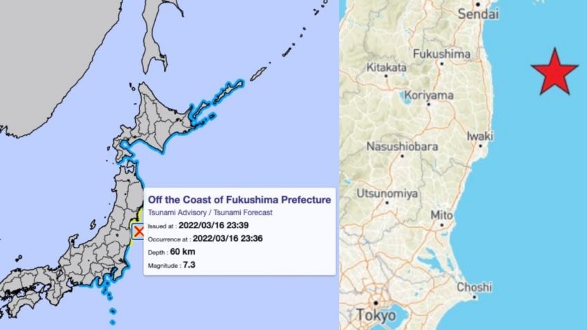 VIDEO Japón registra fuerte sismo de 7.3 en Fukushima; activa alerta de tsunami