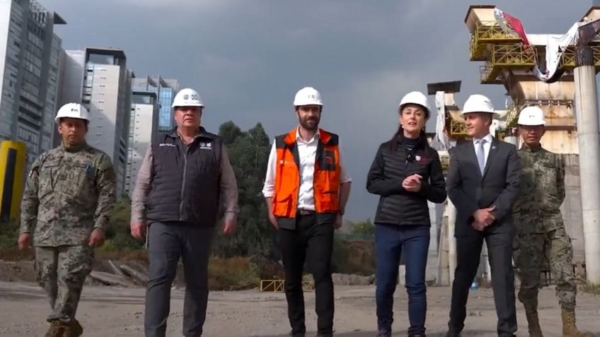 Claudia Sheinbaum y Adrián Rubalcava supervisan obras de Tren Interurbano México-Toluca