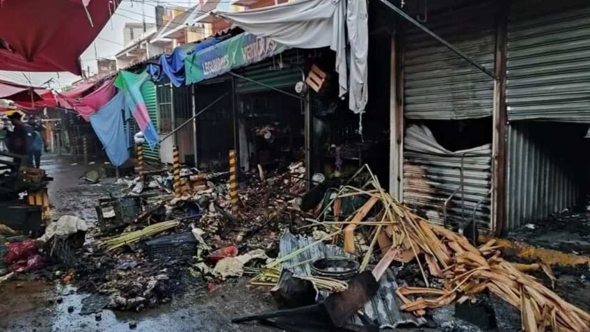 El fuego acabó con 11 locales en un terrible incendio en Oaxaca