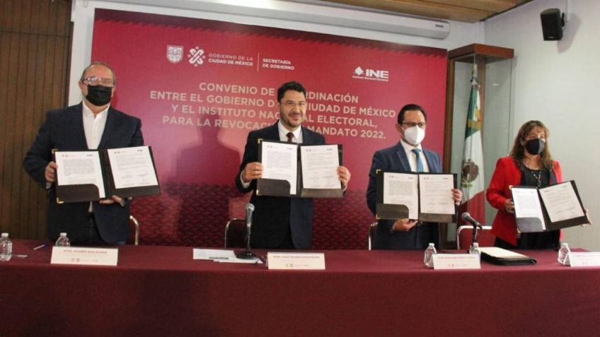 INE y CDMX firman convenio para promover consulta de revocación de mandato