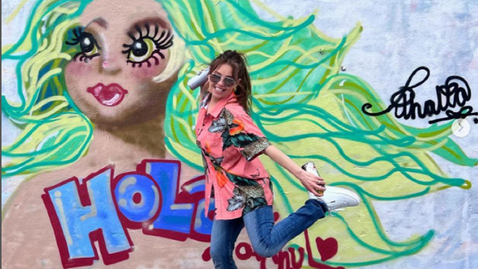 Thalía mostró su arte en el graffiti que diseñó en Miami (Foto: IG @Thalia)