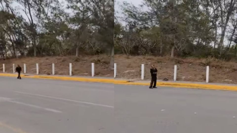 El hombre calificado como un zombie fue captado cerca de Playa Miramar.