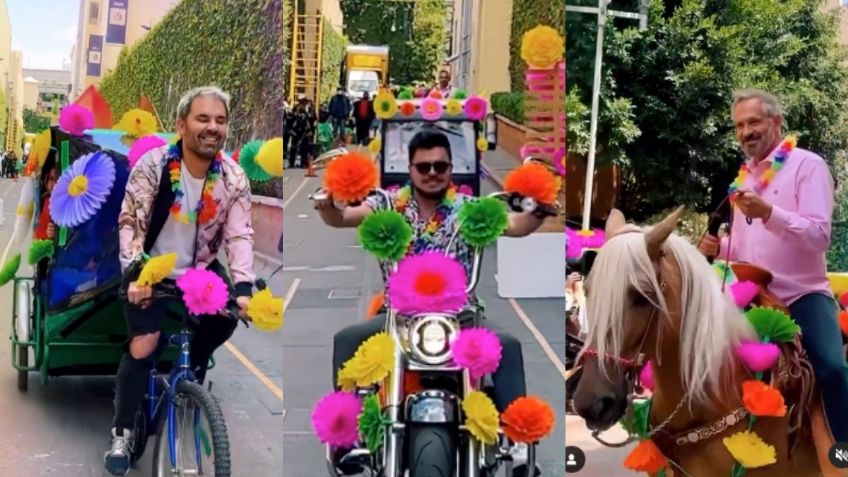 En moto, bicitaxi, scooter y hasta en caballo, así llegaron al programa los conductores de Hoy