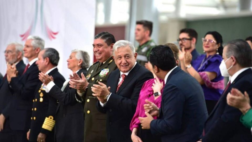 AMLO en la ceremonia de entrega, recepción e inicio de operaciones del AIFA.