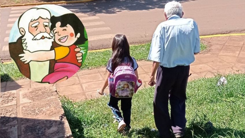 "Abuelito dime tú"; Hombre de 91 años lleva a su bisnieta todos los días a la escuela