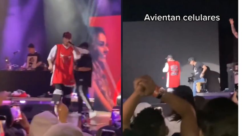 "Nadie se pase de lanza": Así reaccionó Santa Fe Klan cuando le aventaron celulares en concierto | VIDEO