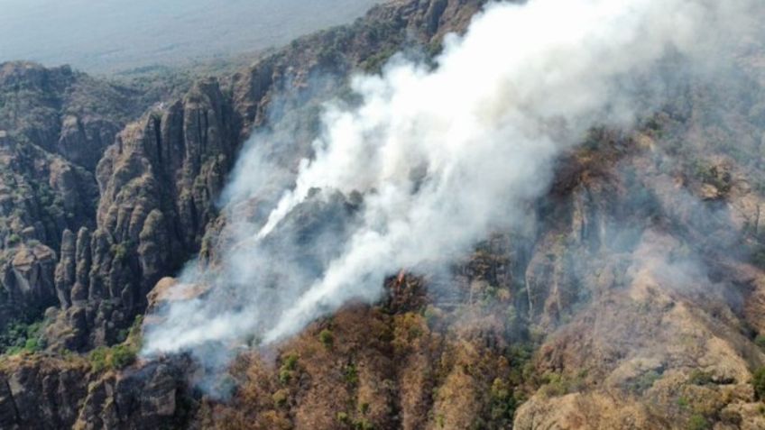 Incendio del Tepozteco está controlado en un 90%, prevén balance positivo por la noche