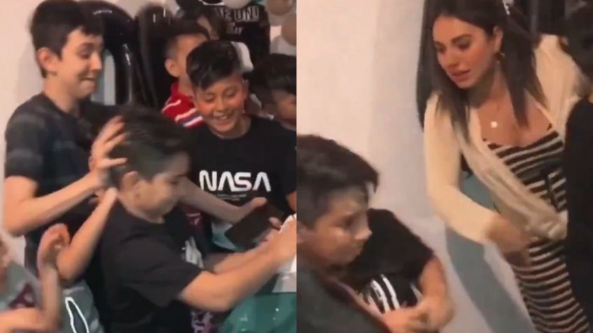 Mamá golpea a su hijo por fingir desmayo en su fiesta de cumpleaños | VIDEO