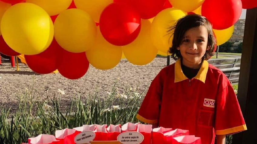 Niño festeja su cumpleaños con temática del Oxxo; empresa le obsequia un cupón