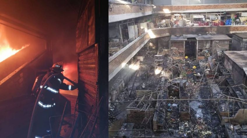 Las impactantes imágenes del incendio que destruyó el tradicional mercado San Juan de Dios en Guadalajara