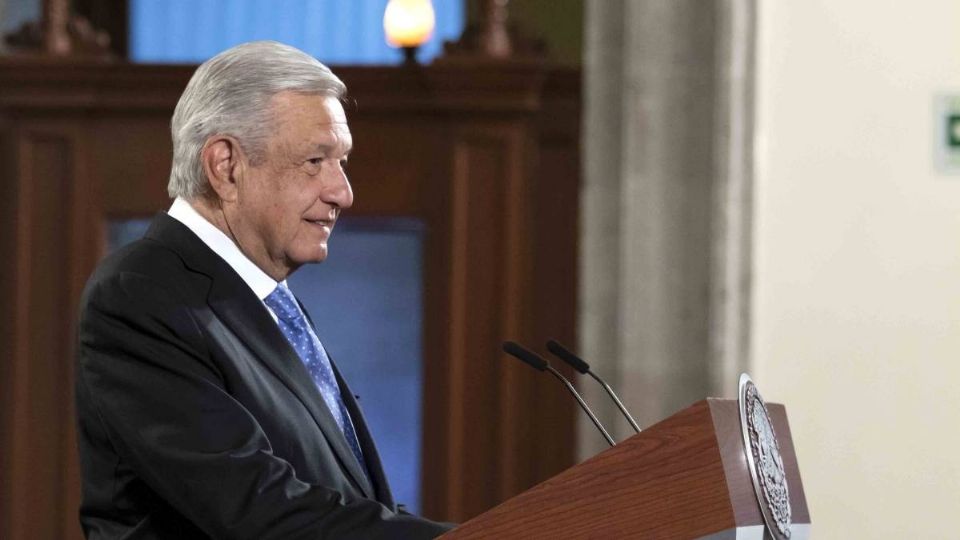 AMLO en la Mañanera al rendir el informe sobre el combate a las drogas.