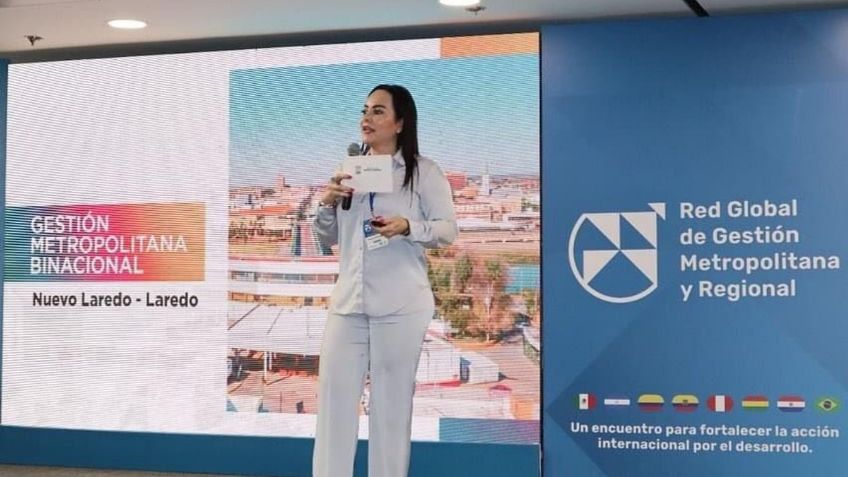 Carmen Lilia Canturosas, alcaldesa de Nuevo Laredo, presenta proyectos binacionales entre México y EU